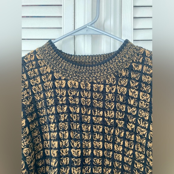 Vintage Anchor Blue Men Size Large Crewneck Sweater Textured 3D Knit 80's Retro - Picture 4 of 11